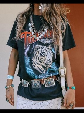 Spell Black Graphic Tiger Tee